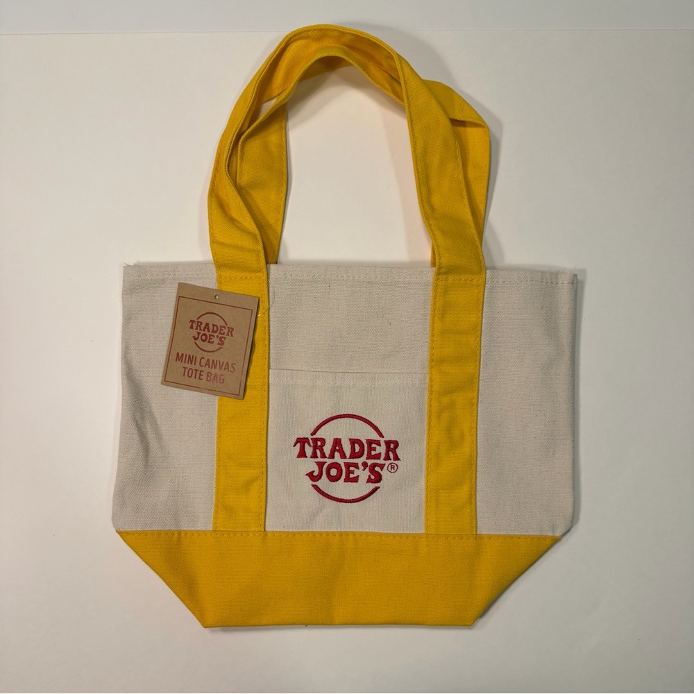 Trader Joe's - Yellow and Cream Minj Tote Bag
